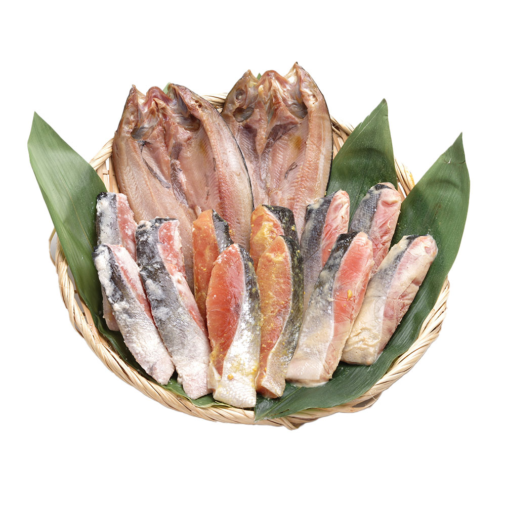 【送料無料※北海道・沖縄等一部地域除く】 北海道 ほっけと3種の漬魚セット （秋鮭 西京漬）